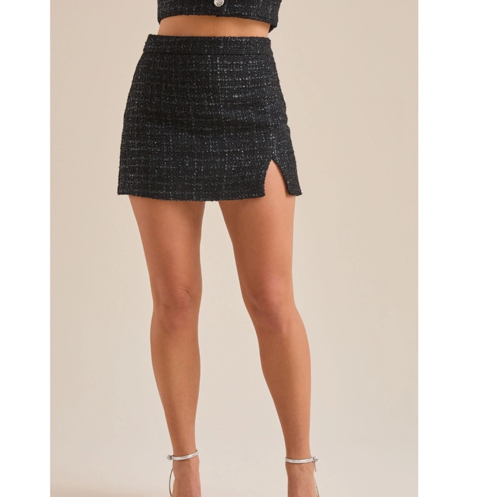 Altar’d State Tweed Mini Skirt with Slit